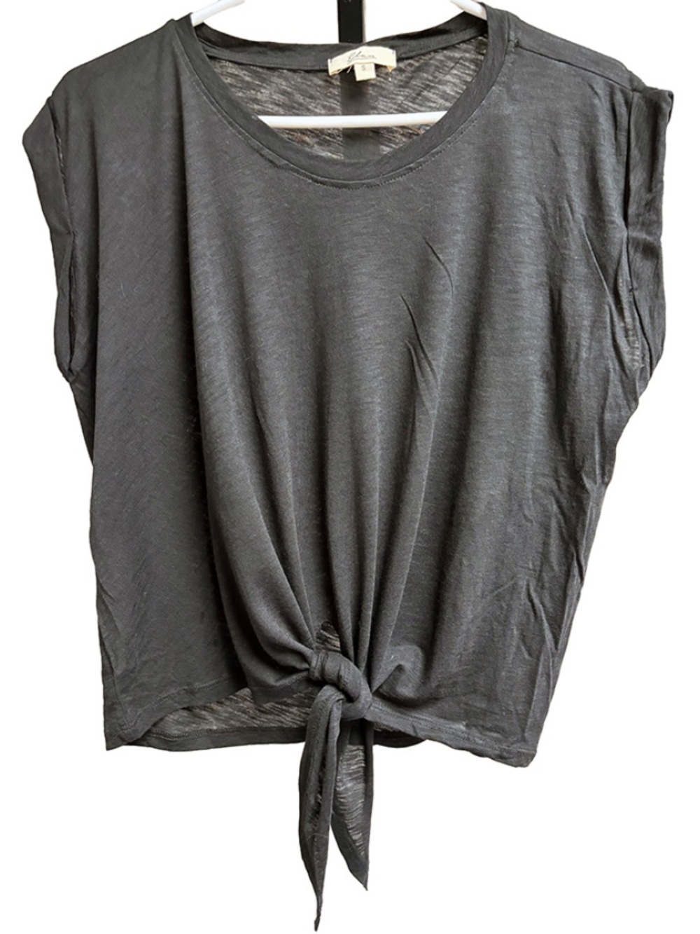 Black Front-Tie T-Shirt – Size Small
